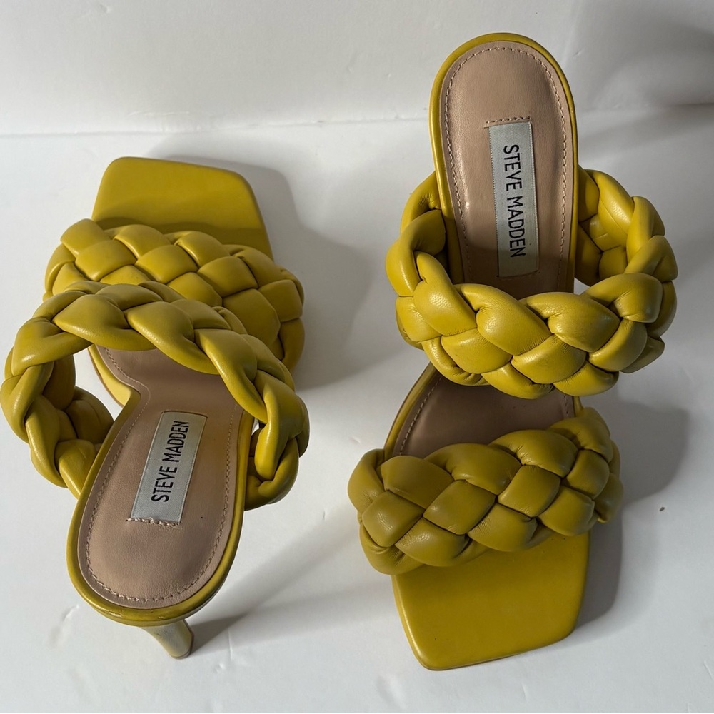 Steve Madden Mustard Braided Heels